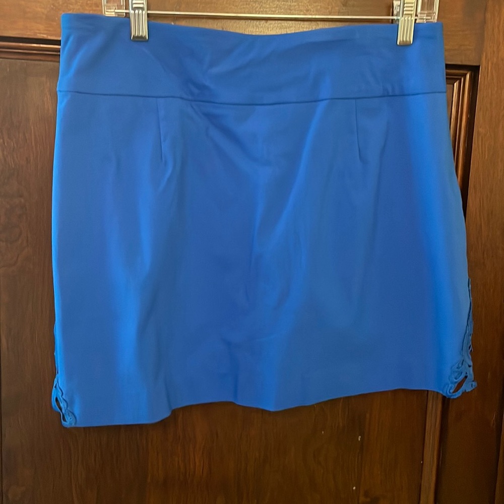 BOGO 50% off summer sale. Blue skirt with side details and built in shorts